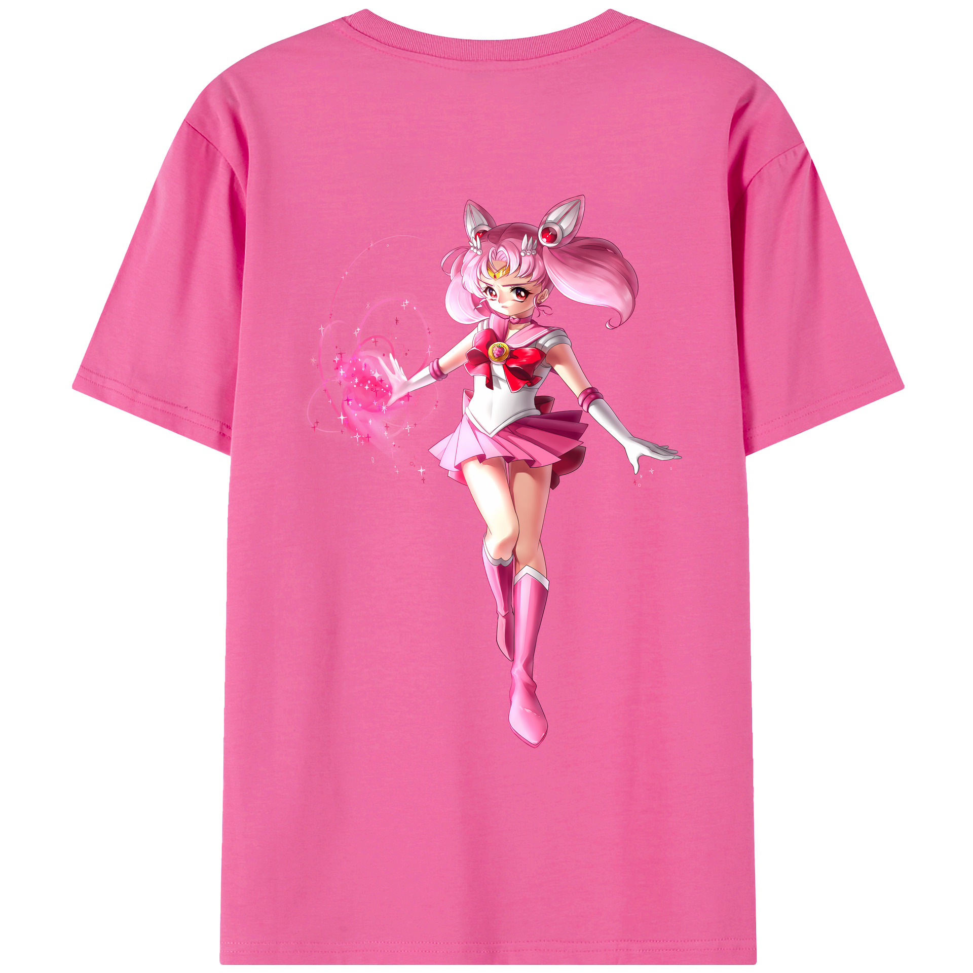 （画像用） 美少女戦士セーラームーン ちびうさ Sailor Moon Chibiusa Tsukino Usagi Small Lady Serenity レディース半袖Tシャツ(バックプリント)